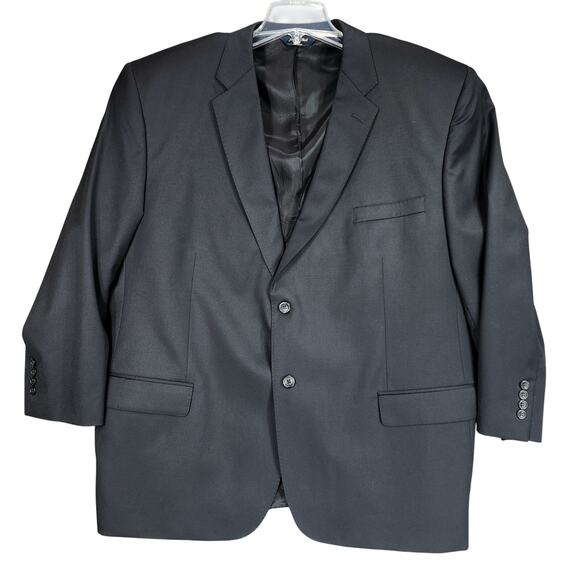 Vtg Joseph Feiss Gold 52R Men Sport Coat Super 120s Gray Black Wool Suit Blazer - Picture 1 of 13